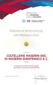 premio Maserin diploma benemerenza